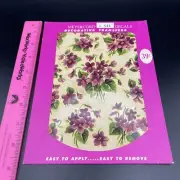 Vintage Meyercord Decal VIOLETS Primitive Country Decor Prim Retro DIY