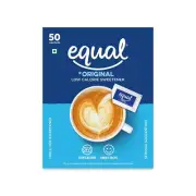 Equal Original Low Calorie Sweetener, Sugar Free Low Calories 50 sachet pack 1