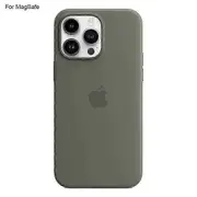 For iPhone 14 Pro Case Compatible with MagSafe Liquid Silicone Phone Back Cover [Induction Popover] Multicolor Olive Green