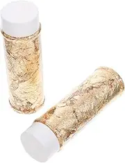 FELTECHELECTR Edible Sprinkles 2 Bottles of Gold Flakes for Cake Decorations Gold Foil Cupcake Glitter DIY Gold Sprinkles for Baking