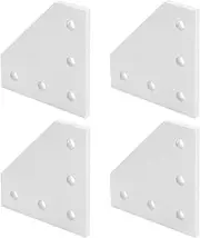 QANYEGN 4pcs L Shape Corner Bracket Plate, Aluminum 5 Hole Outside Joining Plate, Fit for Reinforcement Right Angle Connections(2020 L-Shape)
