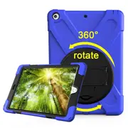 For iPad 2018,2017 9.7-inch Dark Blue Hand-strap Armour Case