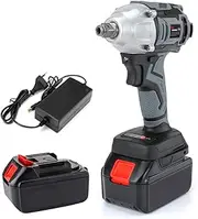 Impact Wrench, Electric Cordless Impact Wrench 350N.M High Torque, 3200 RPM 1/2" Brushless Impact Driver, Lithium Ion Battery, 2 Variable Speed and Built-in LED, for Drilling Wood,2 Batteries
