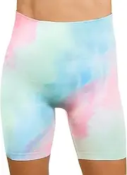 [MAXXIM] Women's High-Waisted Seamless Compression Biker Shorts - Tie Dye and Solid Ideal for Gym, Yoga, Running, and Fitness