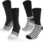 Extra Wide Socks For Swollen Feet- Promote Blood Circulation Skid Socks Men, Soft And Comfortable Extra Wide Men Socks, Suitable For People With Swollen Feet，3X-Large (Black and grey lattice)…, Black and Grey Lattice, 3X-Large