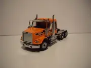 DIECAST MASTER 1/50 METALLIC ORANGE WESTERN STAR 4900 SB W/T SLEEPER FIRST GEAR