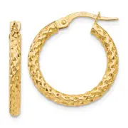 10K Yellow Gold Polished D/C Hoop Earrings