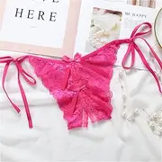 [SMDSAZ] Women's Erotic Underwear Open Crotch Panties Lace Crotchless Panties Lace Sexy (Color : Ivory, Size : One Size)