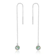 Long Chain Dangle Earrings for Women Silver plating Colorful Ball Beads Drop Earrings Girl