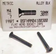 M4-.70X30MM FLAT HEAD SOCKET CAP SCREWS GRADE 12.9 STEEL BLACK (25)