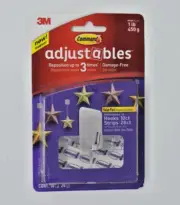 3M Command Adjustables 10 Hooks 20 Repositional Adhesive Strips Holds 1 pound