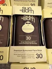 Lot of 3 Sun Bum Premium Sunscreen Face Stick SPF 30 0.45 Oz Exp. 12/24
