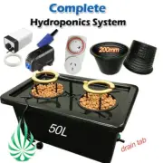 Hydroponics 2 Pots DWC Watering Grow System Shaw Feeding Pump Nutrient Aeroponic