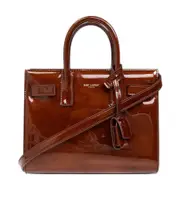 Saint Laurent Sac De Jour Padlock-Detailed Nano Tote Bag One size CHATAIGNE