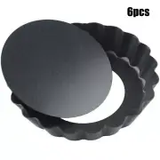 6PC 4Non-Stick Quiche Pans Removable-Bottom Mini Tart Pans Set Tart Tins Cases