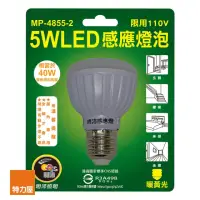 在飛比找momo購物網優惠-【特力屋】5W LED感應燈泡 E27-暖黃光