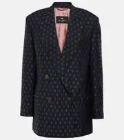 [Etro] Etro Printed wool and cotton blazer AU 10 blue