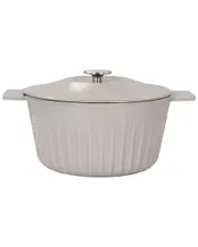 Martha Stewart Enameled Cast Iron 5qt Embossed Stripe Dutch Oven With Lid
