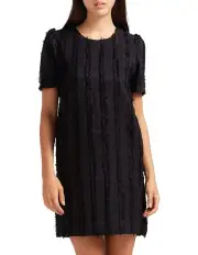[Belle & Bloom] Star Child Textured Mini Dress in Black