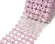 10YD Pink Diamond Bling Mesh Rhinestone Ribbon Wrap Wedding Decoration 4"