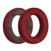 Breathable Leather Headset Cover for Focal Clear Mg Pro - Red Fiber 2 Pack