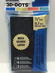 EK Success 3D Mega Dots Double Adhesive - Black 1/2" deep SPAF/PSB5 - NEW
