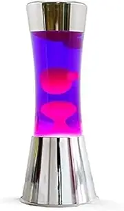 lava lamp 40 cm 25W glass/aluminium silver/purple/pink