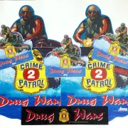 Crime Patrol 2 Drug Wars Side Art & Marquee 8 Piece Cabinet Set NOS ORIGINAL