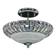 Vencha C-938 3-Light Crystal Close to Ceiling Light - Chrome