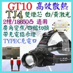 TJ4 GT10 白激光 黃光 激光炮 雙燈芯 單核 頭燈 強光頭燈 USB充 廣角變焦 照明燈【妙妙屋】