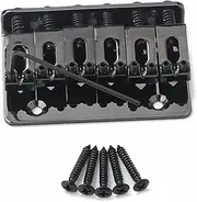 Kisangel 6 String String Guitar Bridge Durable Fixed Tailpiece for Electric Guitar Black Construction Height with Screws Sweet Sound for Musicians