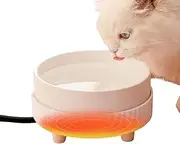 Heated Water Bowl - Pet Water Dispenser, Pet Feeder USB | Thermal Dog Bowl with Ceramic Resistant Water Bowl for Pets, Drip , Slow Water Dispenser for Cats, Reusable