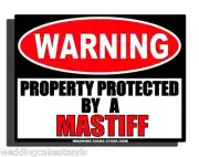 Beware of Dog Sign for Mastiff Aluminum Metal Beware of Dog Sign 9"x12" WS268GN