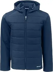 [Cutter & Buck] Evoke Hybrid Eco Softshell Recycled Full Zip Mens Big & Tall Hooded Jacket