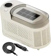 Desktop Ice Maker for Small Spaces - 8 BPA-Free Cubes in 10 Mins, Travel-Friendly with Dual Power Modes（220V/12V）, Quick Release Ice Tray(Beige)