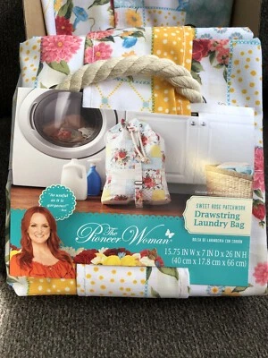 THE PIONEER WOMAN SWEET ROSE PATCHWORK SHABBY FLORAL CHIC LAUNDRY TRAVEL BAG