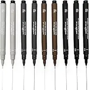 Uni Pin Fineliner Drawing Pen - Sketching Set - Black, Dark Grey, Light Grey, Sepia - 0.1/0.5mm - Set of 9