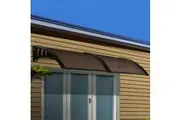 Instahut Window Door Awning 1mx2.4m Brown Hollow Sheet