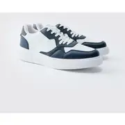 Mens Navy Chunky Mesh Panel Trainers