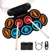Electronic Drum Set, 9-Pads Roll-Up Electric Drum Pad Kit with Headphone Jack...