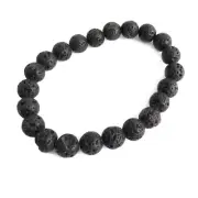 Lava Stone Bead Bracelet (8mm) Stretchy - One Size