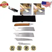 Japanese Pull Saw Set of 4 - Premium Woodworking Hand Tools with Red Oak Handles