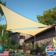 ShadeMart 18' x 18' x 18' Beige Triangle Sun Shade Sail Canopy SMTAPT18, Wate