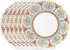 Lightweight Corelle Glass 10.25" Dinner Plate Set Terracotta Colors Pack of 6