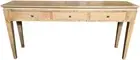 HENRI SOLID OAK CONSOLE TABLE / HALL TABLE 3-DRAWERS 180 x 40 x 85(H) NATURAL
