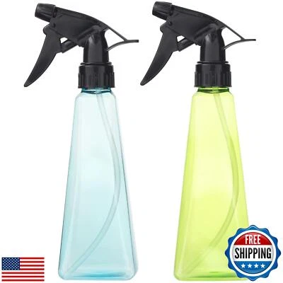 Spray Bottles (2-Pack, 12 Oz.) Mist/Stream, Plastic Water Spray Bottle for Ha