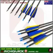 12x 31.5" Carbon Arrows Feather Compound Recurve Bow Hunting Target Spine 500