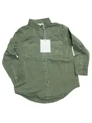 One Teaspoon Kids Green Super Khaki Soho Long Sleeve Button Shirt Size 8-9
