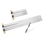 POWERTEC 6'' & 18'' Stainless Steel Precision Marking T-Square, T Rule w/Penc...