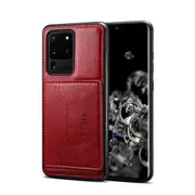 For Samsung Galaxy S20 Ultra Case, PU Leather Wild Horse Cover, Red